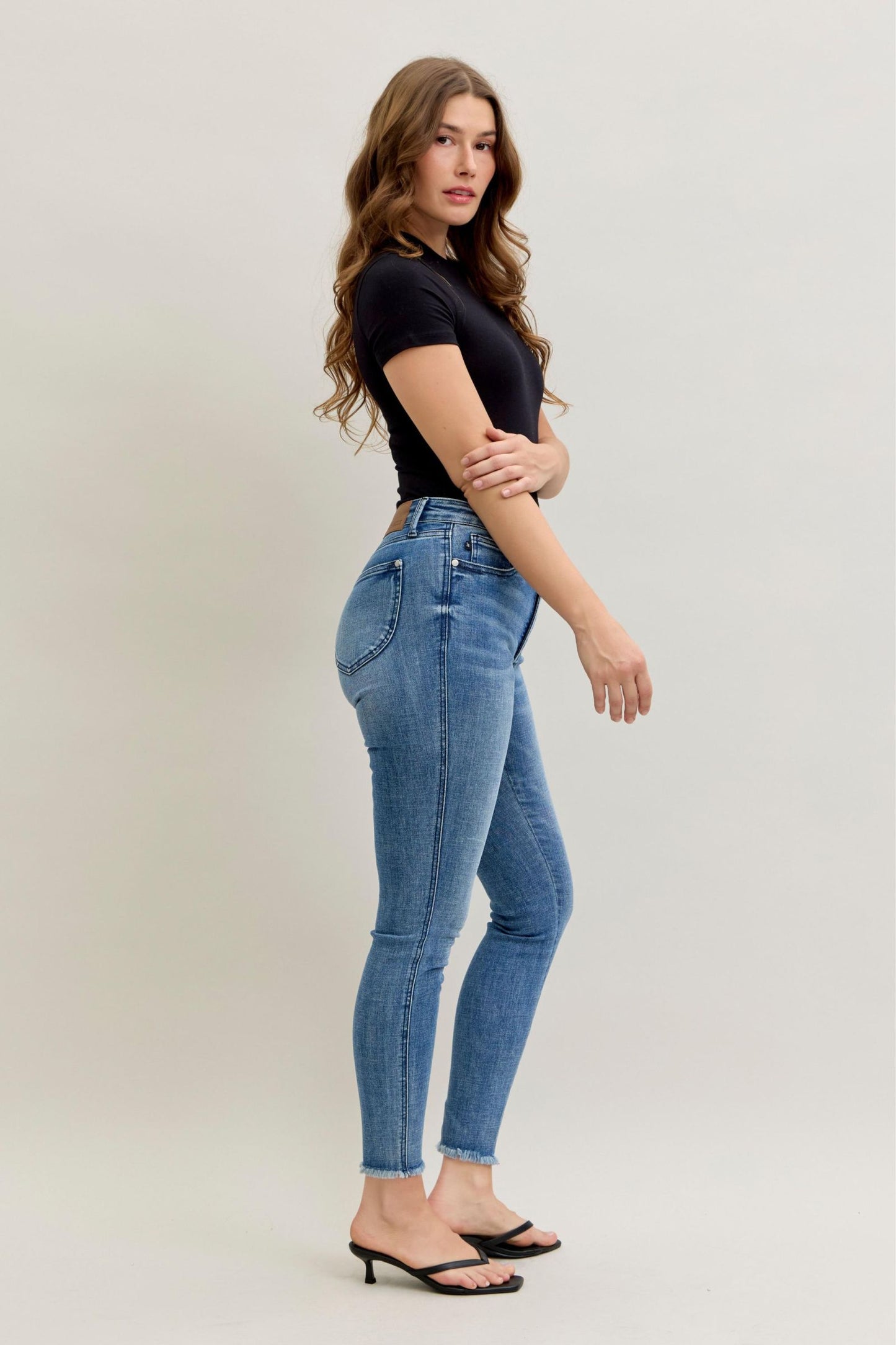 Skinny Tummy Control Shield Back Pkts Judy Blue š