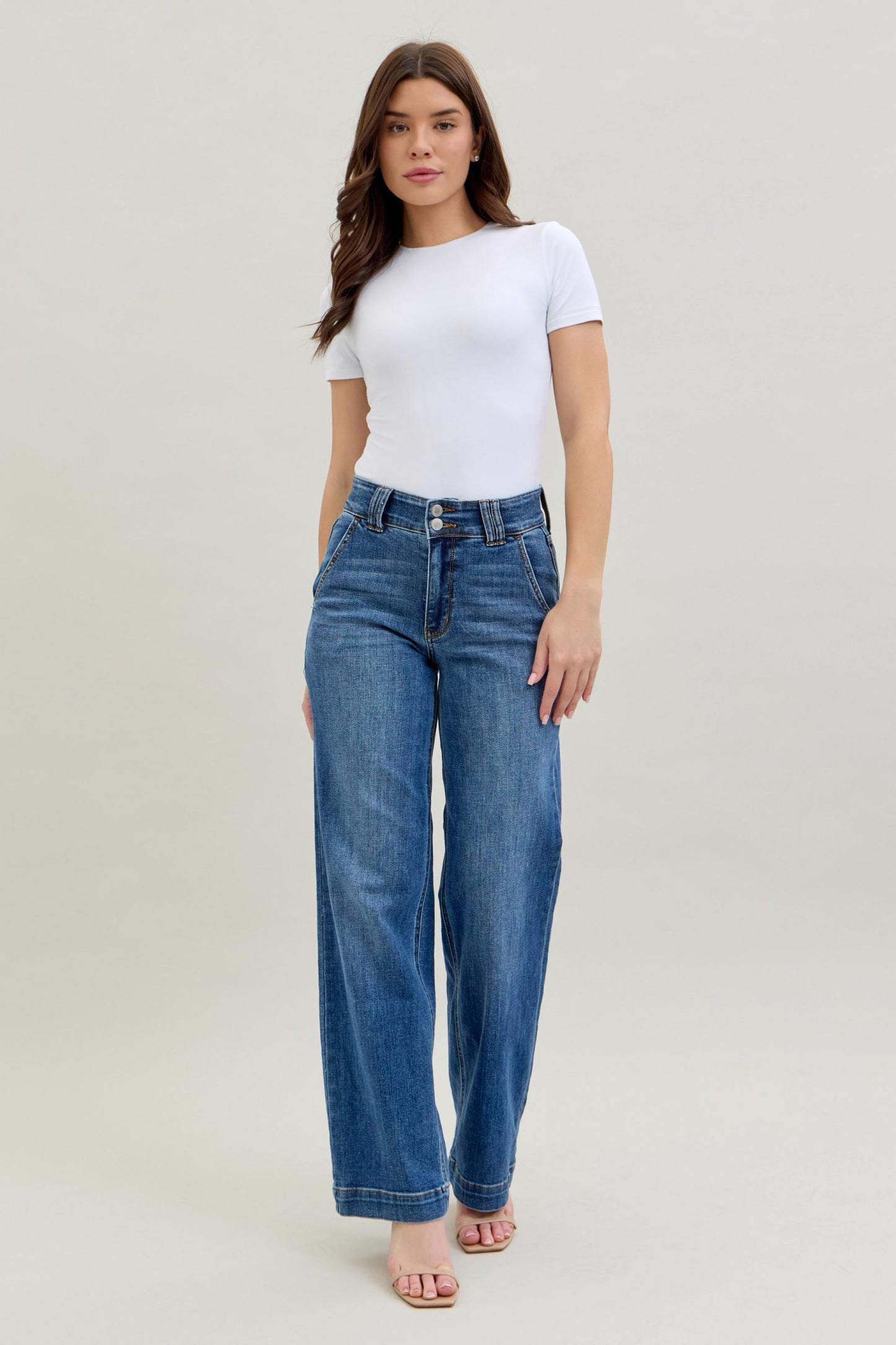 Double Button Wide Leg Judy Blue