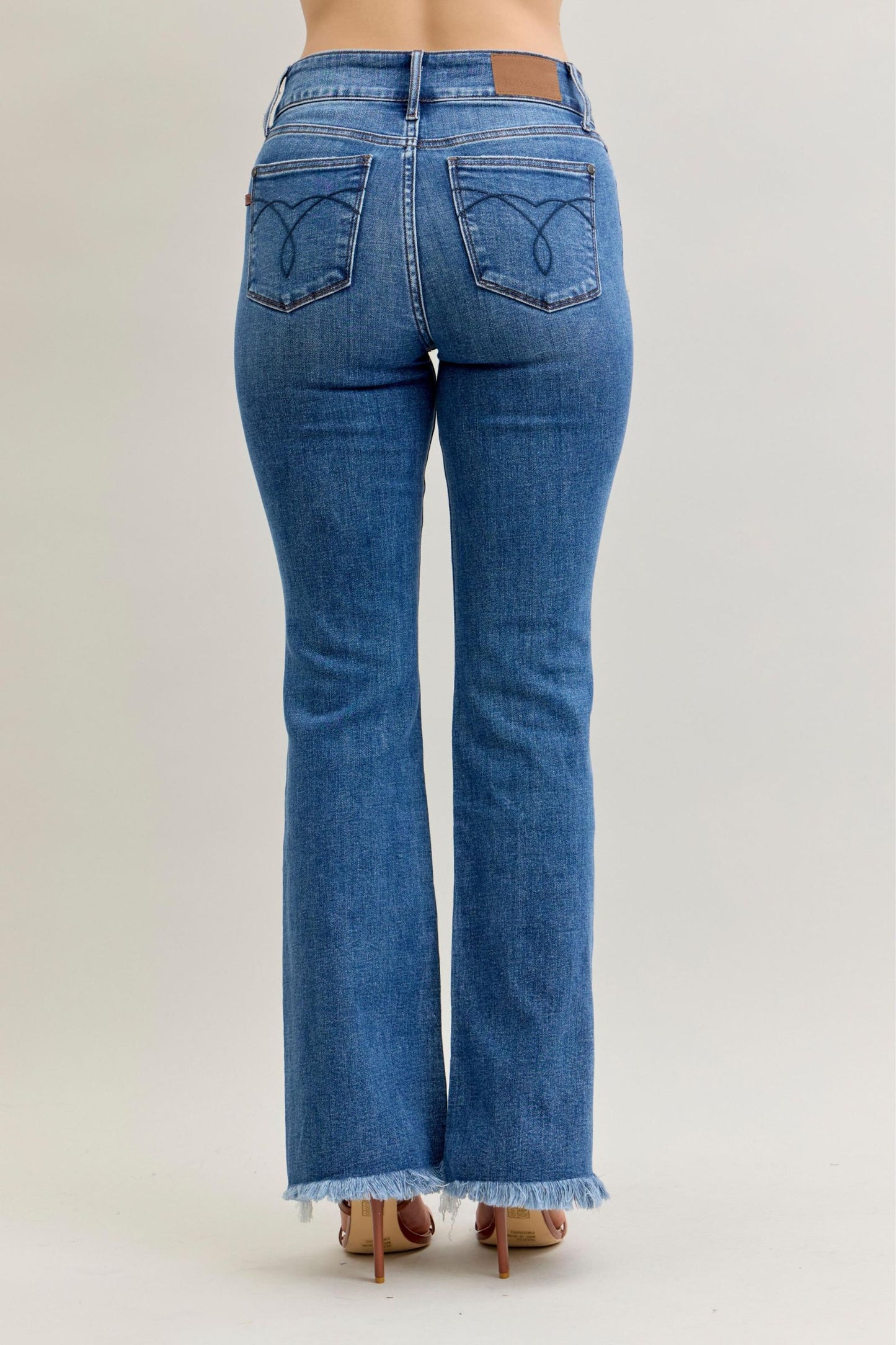 Bootcut Double Button WB & Fray Hem Judy Blue