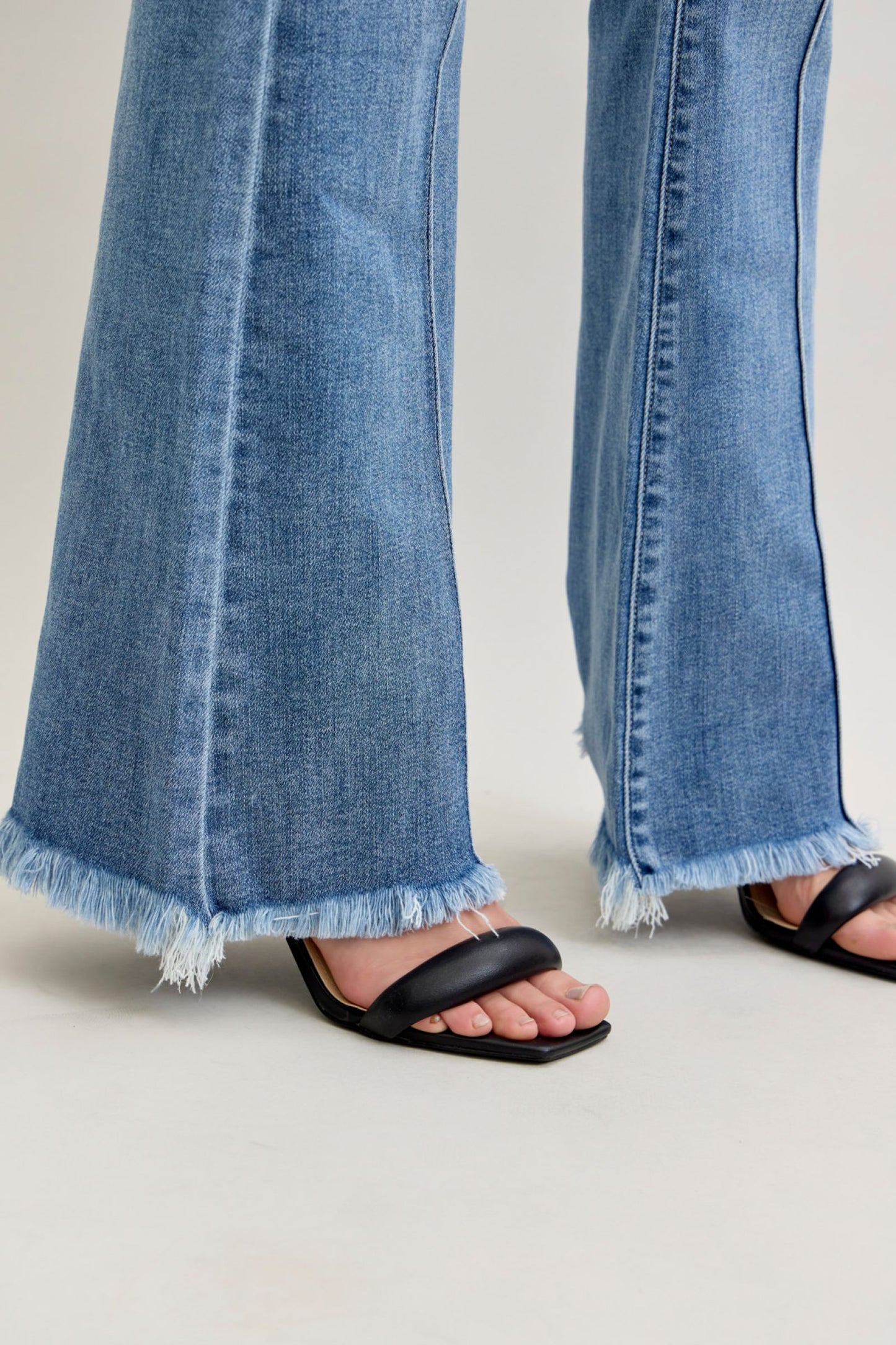 Flare Front Pintuck Detail & Fray Hem Judy Blue