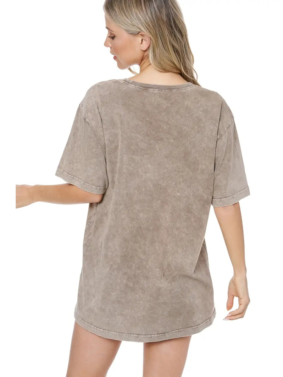 Mineral Washed Boyfriend Fit Tee 🤎