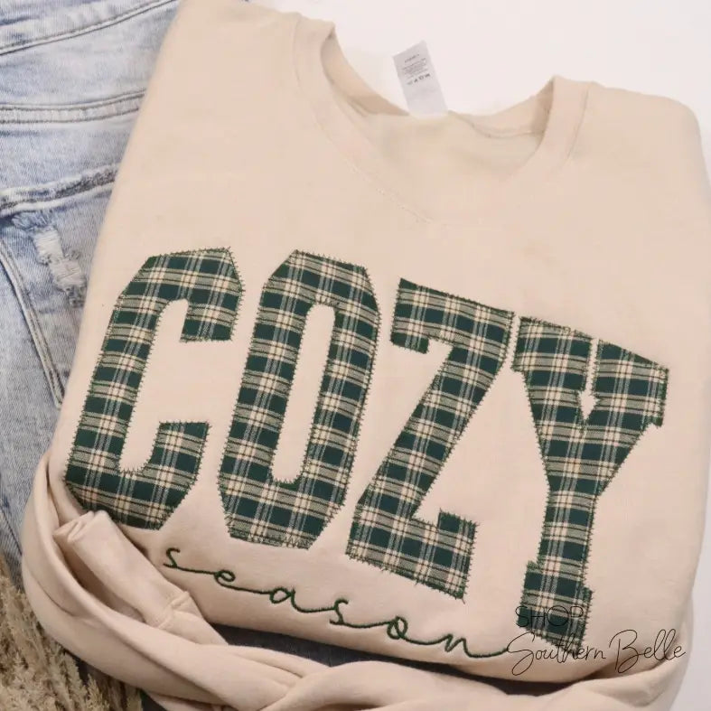 Cozy Season Fall Plaid Sweatshirt
