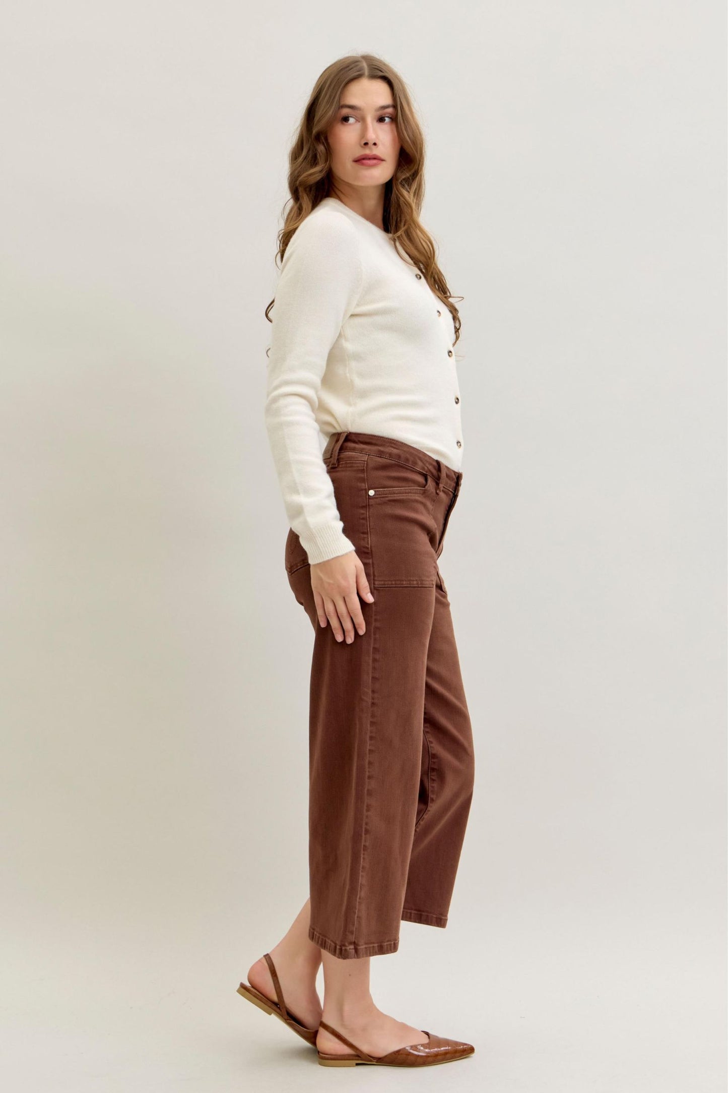 Wide Crop Garment Dyed Utility Judy Blue