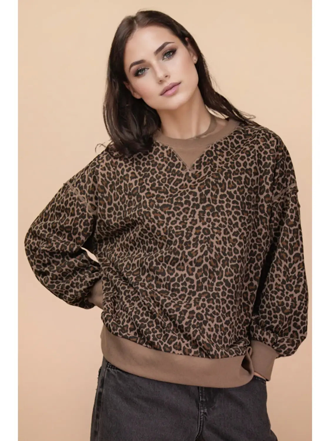 Cocoa Leopard Top
