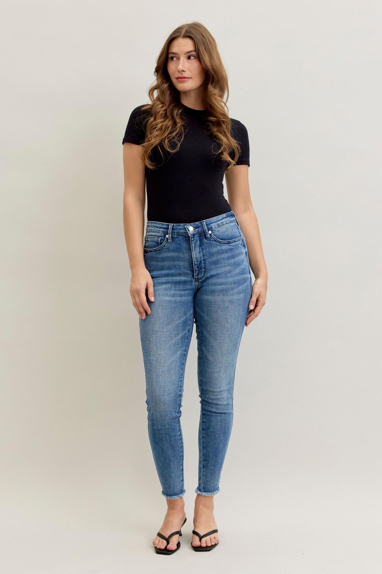 Skinny Tummy Control Shield Back Pkts Judy Blue š