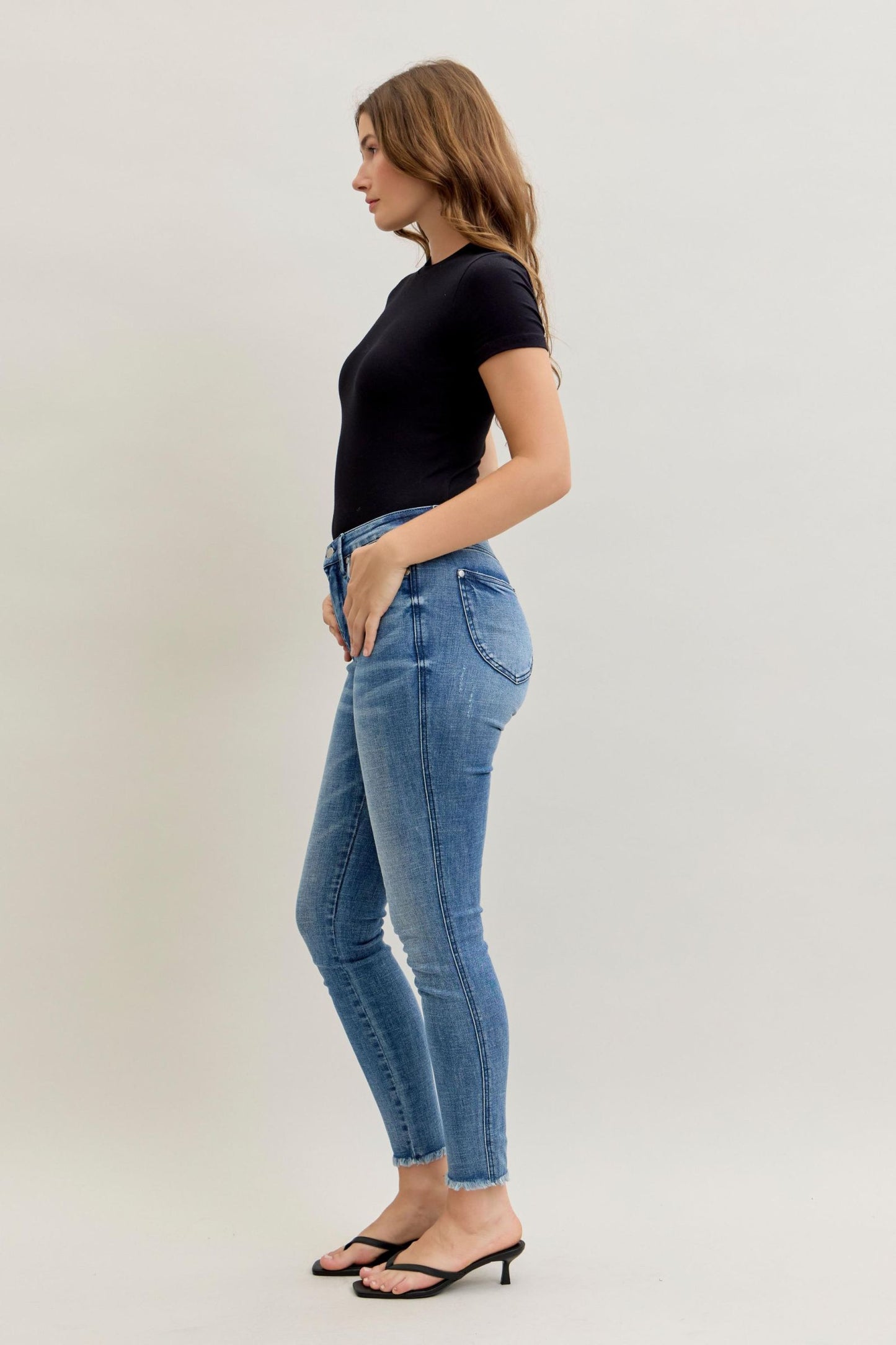 Skinny Tummy Control Shield Back Pkts Judy Blue š