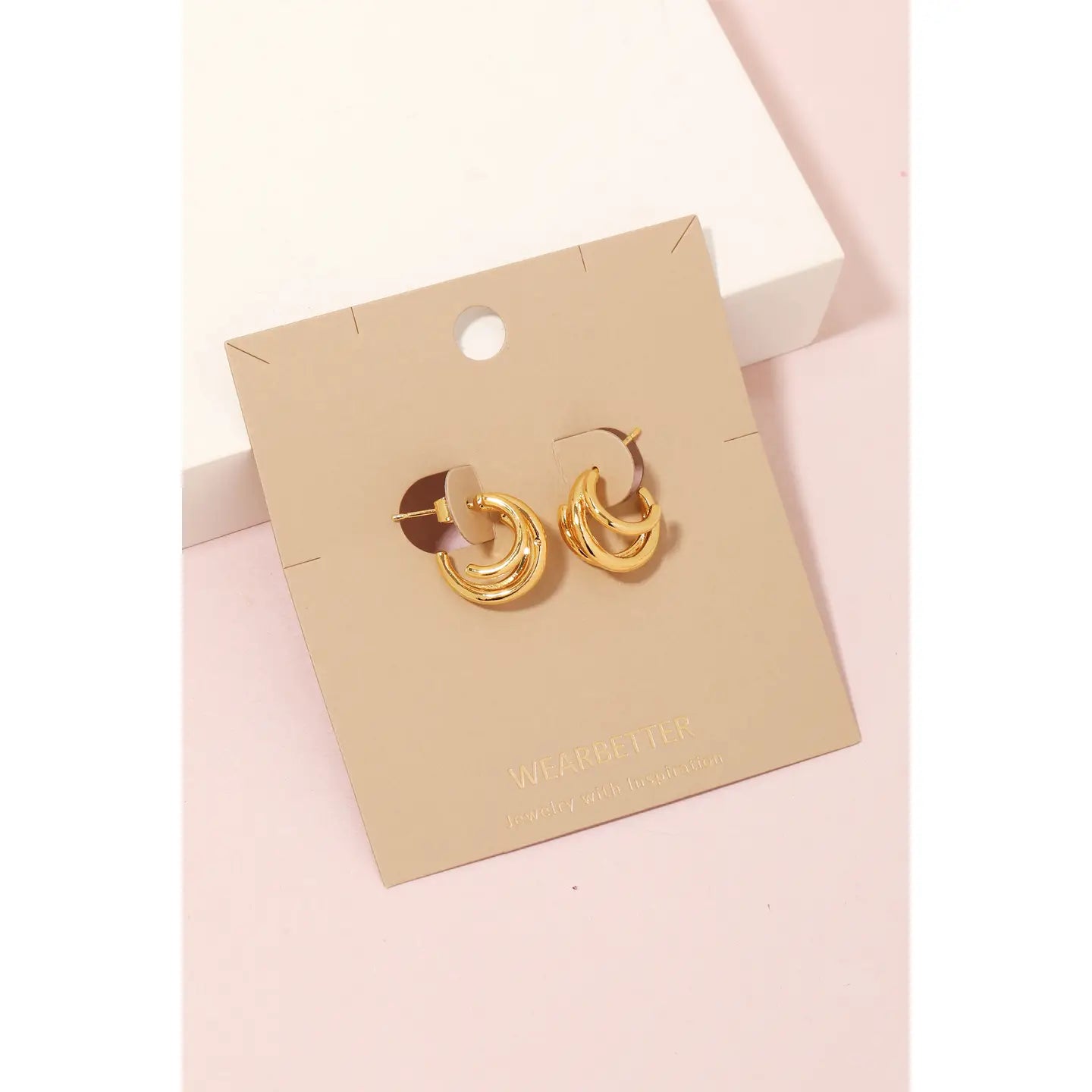 Mini Three Layered Hoop Earrings