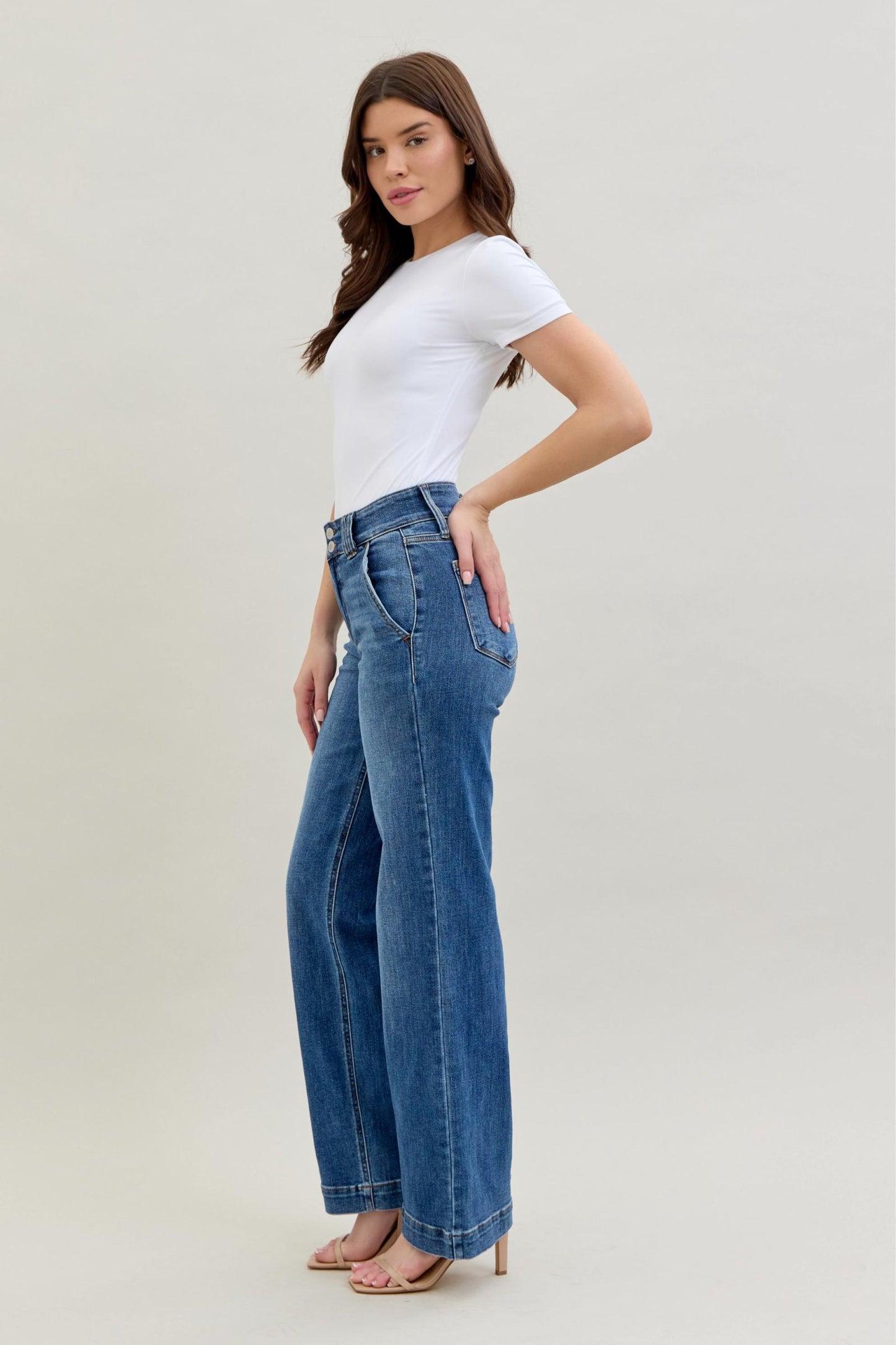 Double Button Wide Leg Judy Blue