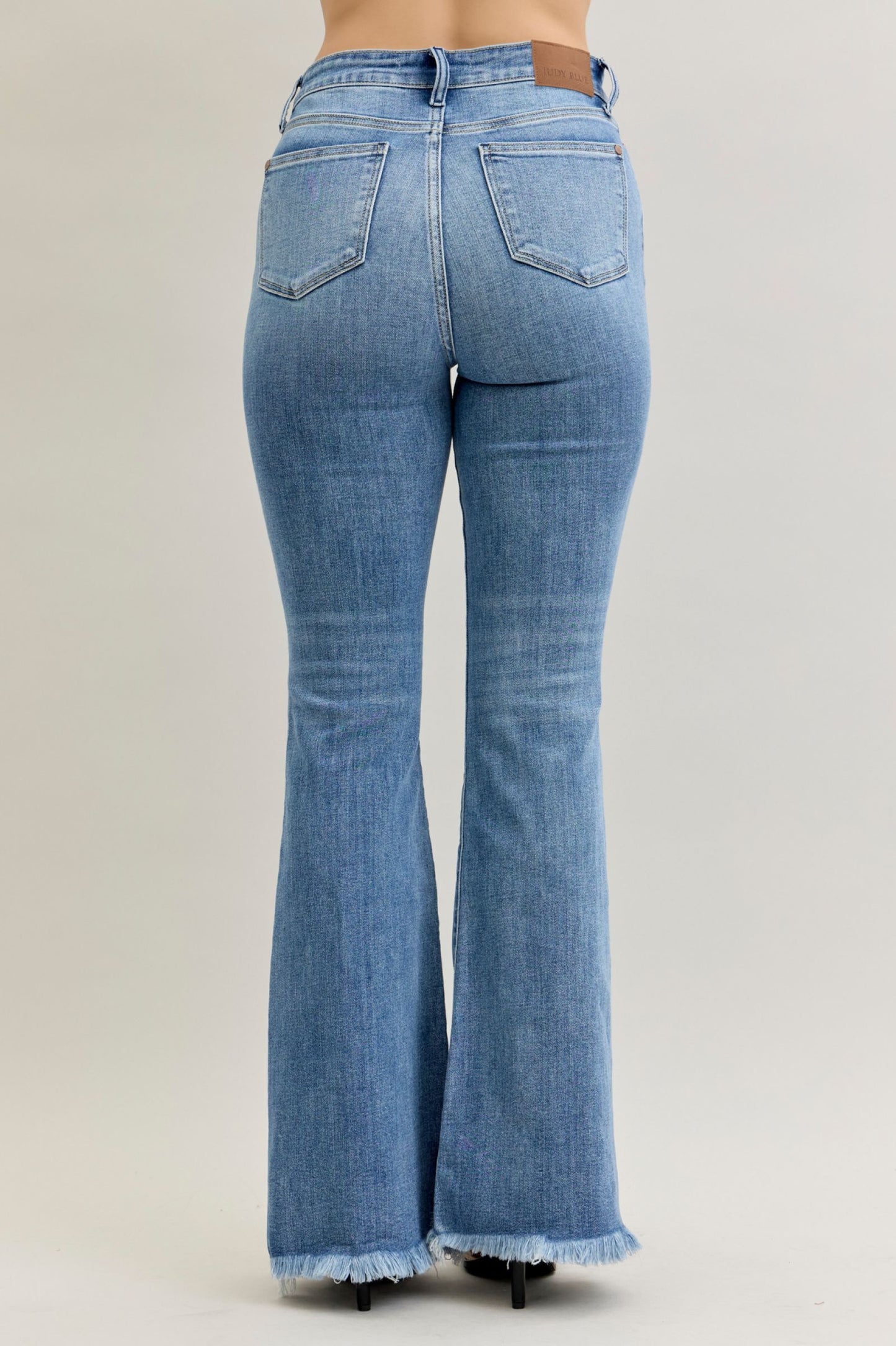 Flare Front Pintuck Detail & Fray Hem Judy Blue