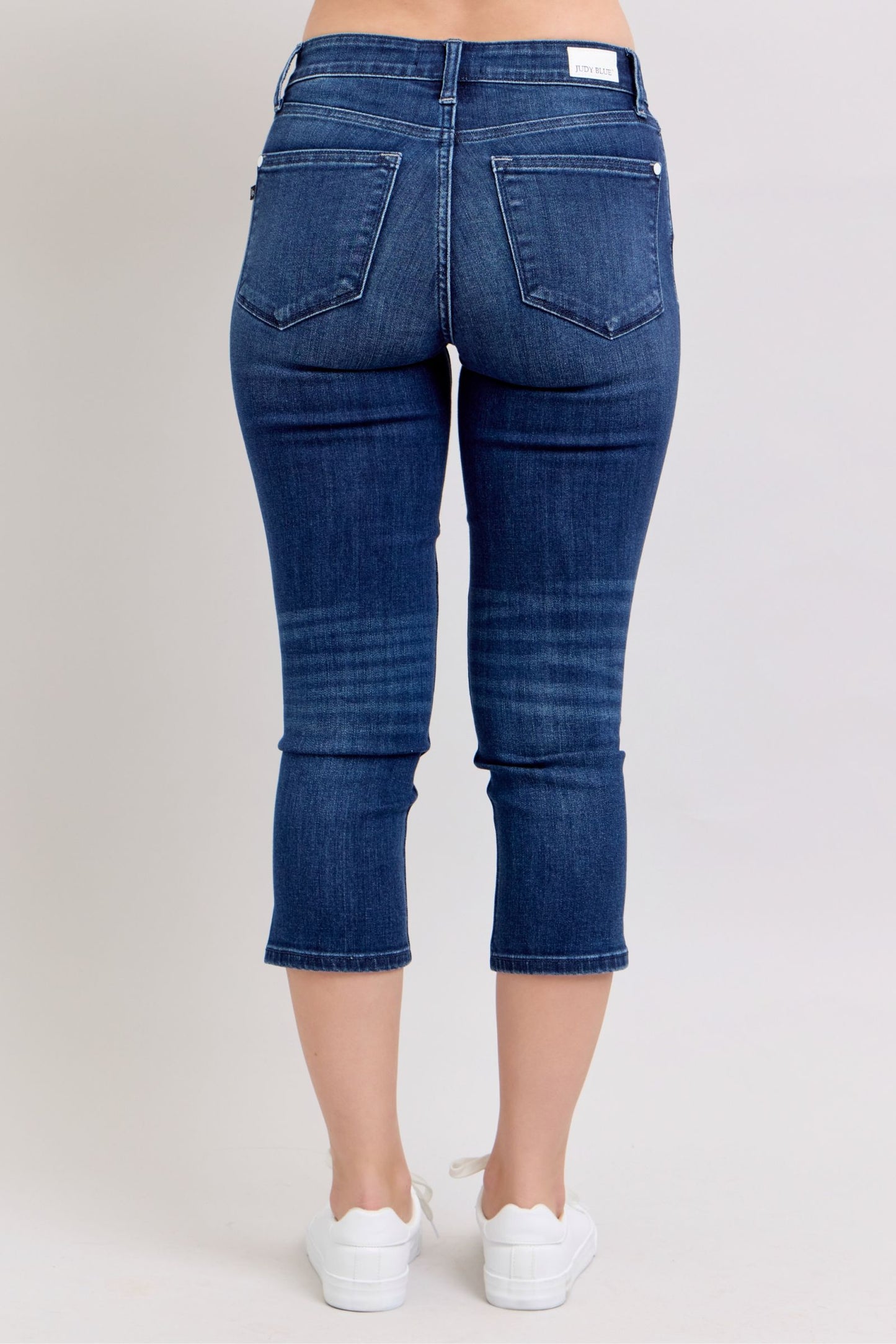 Super Dark Wash Judy Blue Capri Side Slit