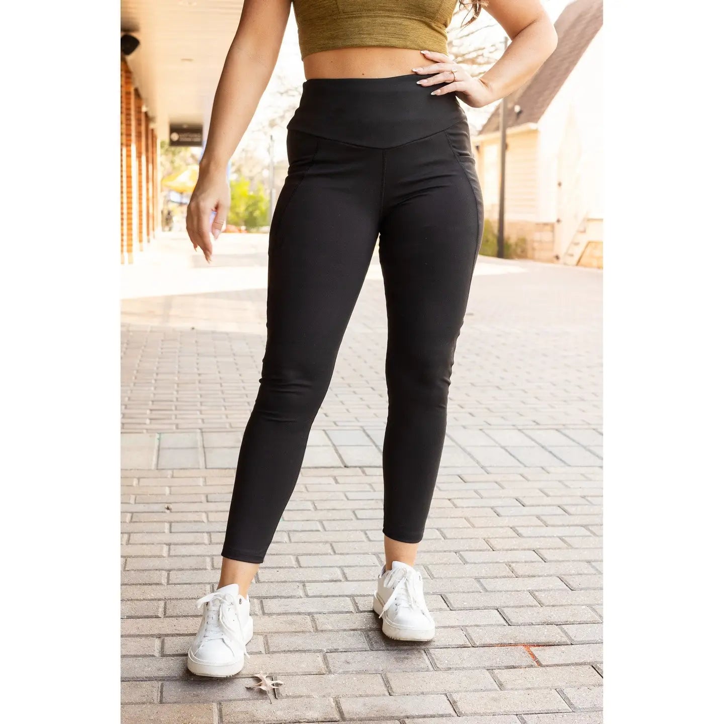 Tummy Control Full Length Leggings with Pocket
