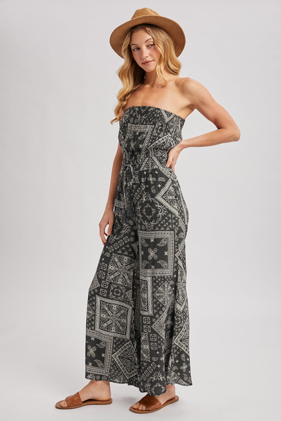 Border Print Jumpsuit