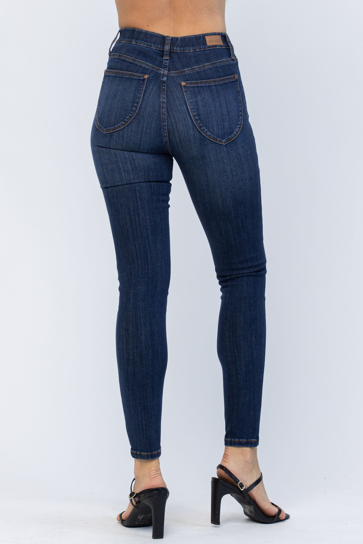 High Waist Patch Pocket Pull-On Skinny Judy Blue