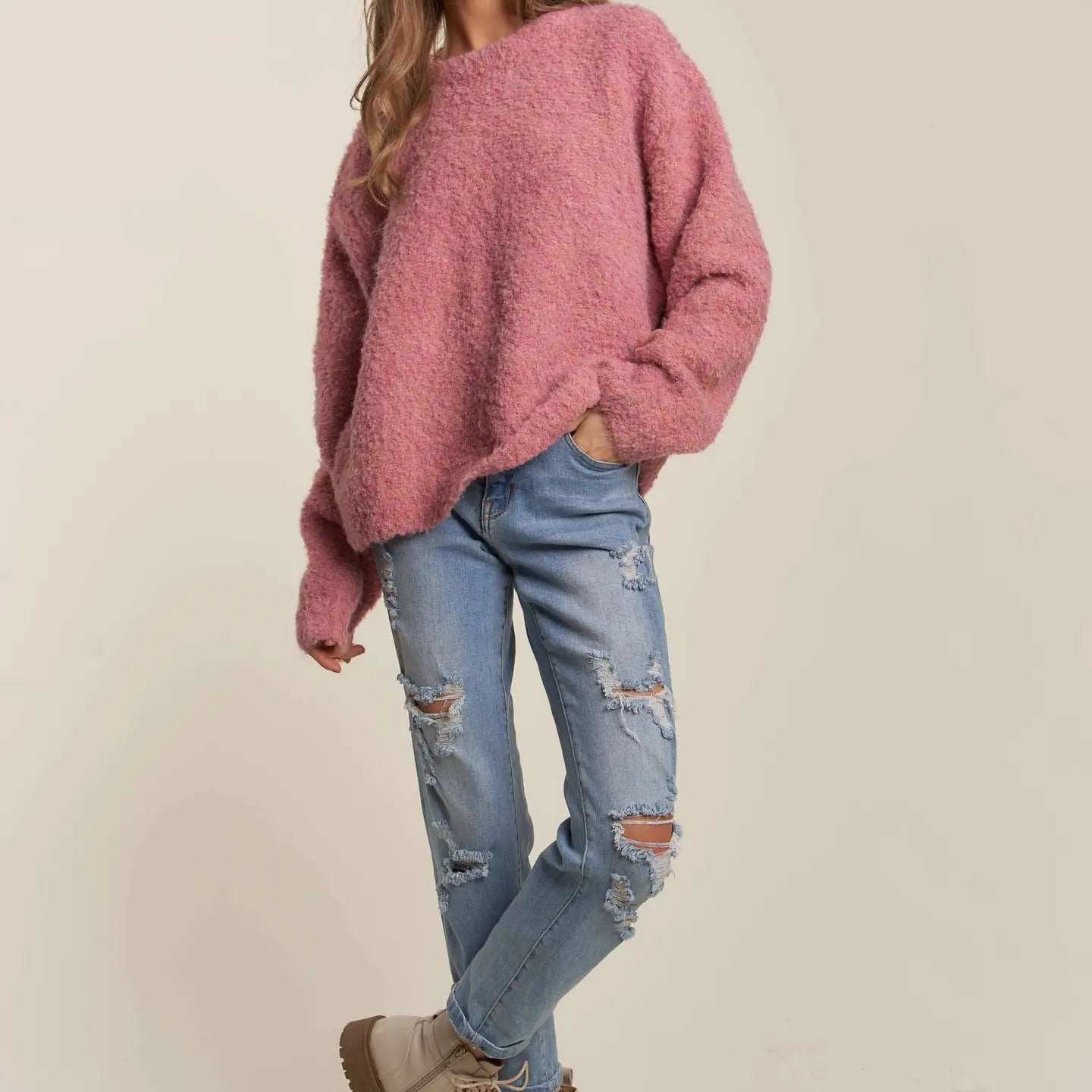 Cozy Fuzzy Sweater Top 🩷
