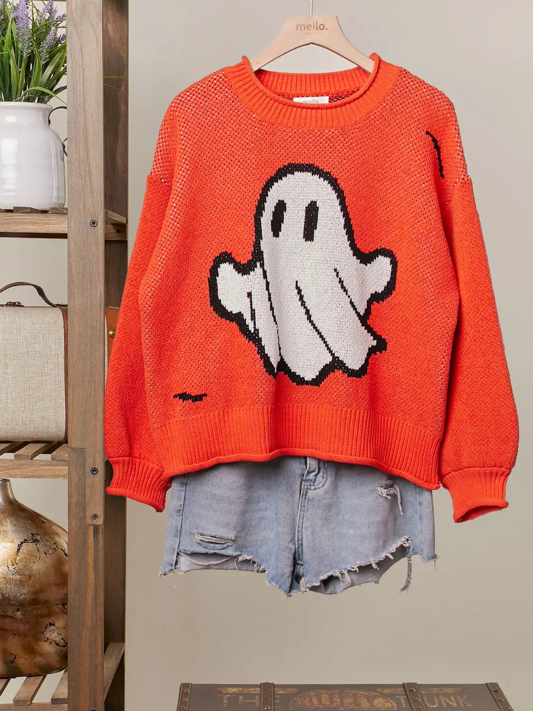 Halloween Spooky Face Ghost Knit 🧡