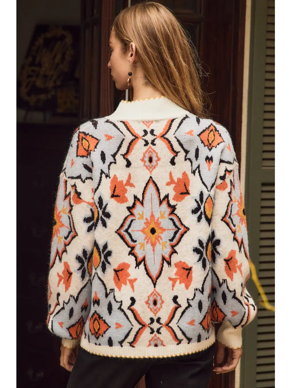 Abstract Pattern Soft Knit Sweater 🧡