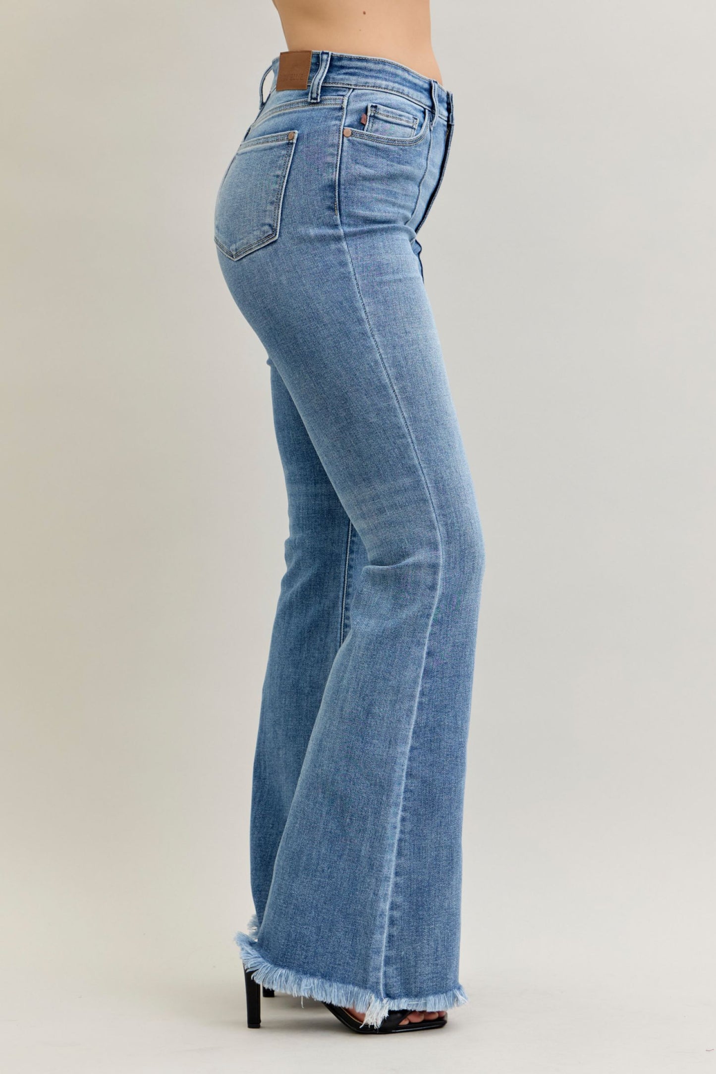Flare Front Pintuck Detail & Fray Hem Judy Blue