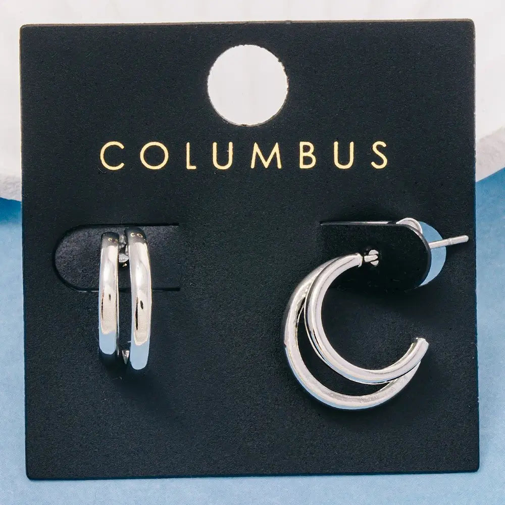 Gold Dipped Double Layered Hoop Earrings