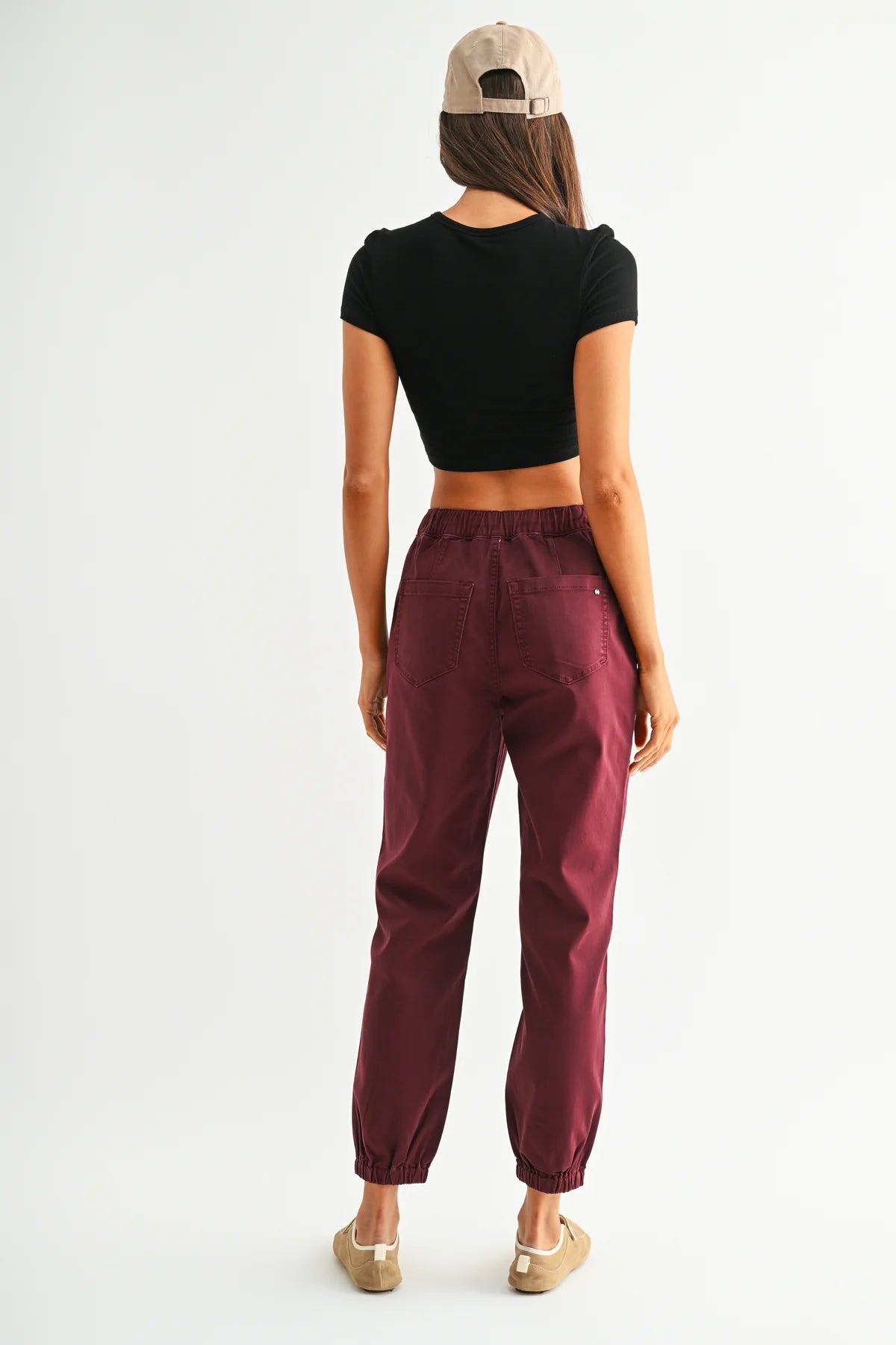 Mica High Rise Jogger Crop (Wine)