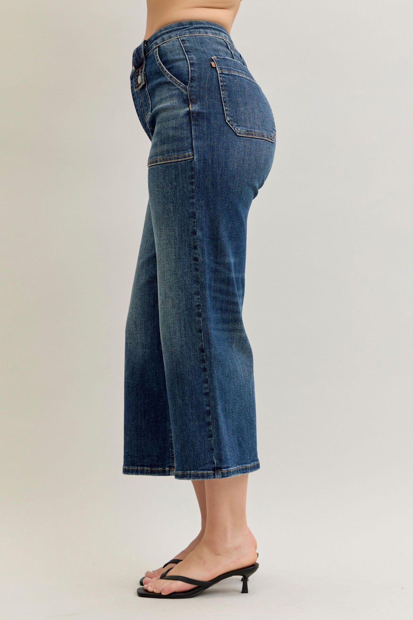 Wide Crop Utility & Patch Pocket Judy Blue