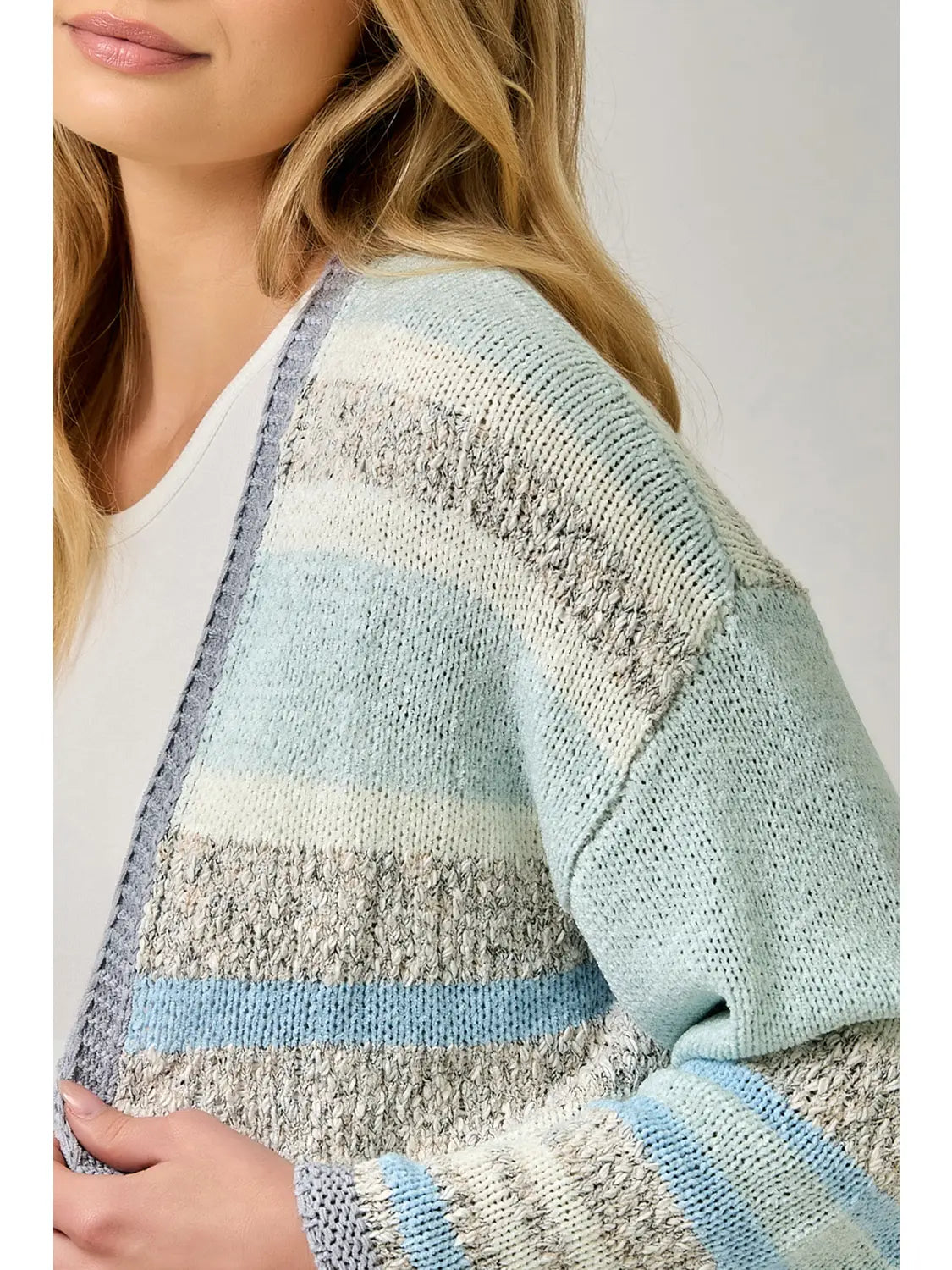 Multistripe Sweater Cardigan