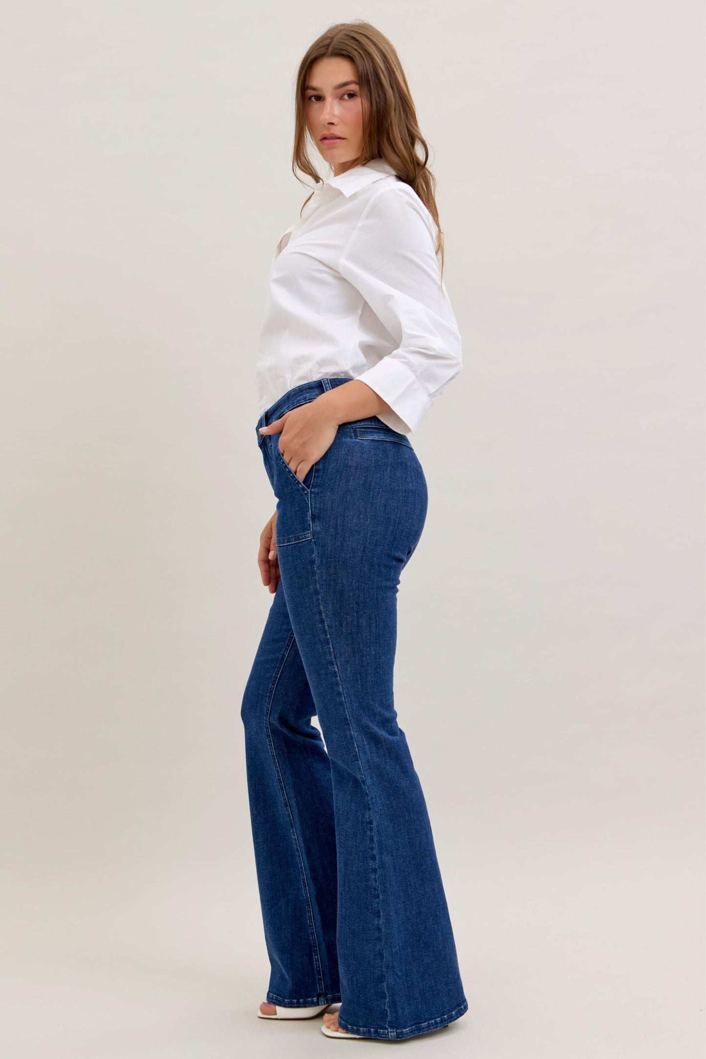 Judy Blue Flare With Patch Pockets