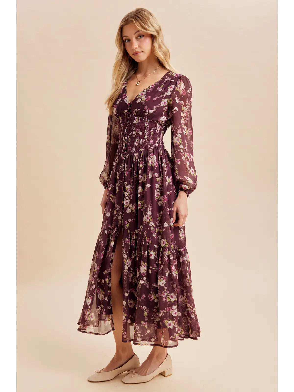 Smocked Floral Maxi Dress