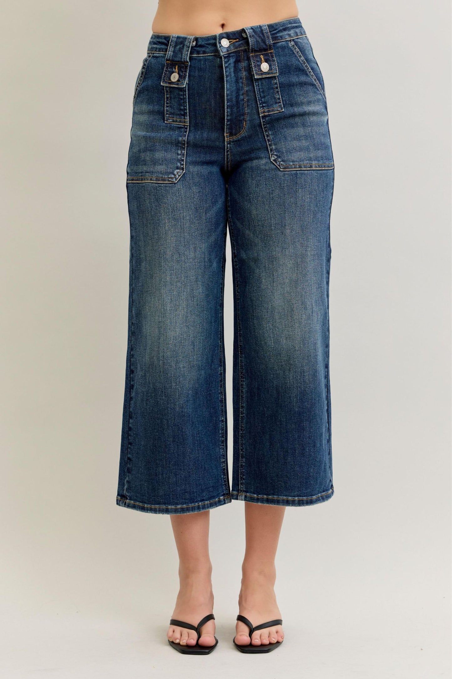 Wide Crop Utility & Patch Pocket Judy Blue
