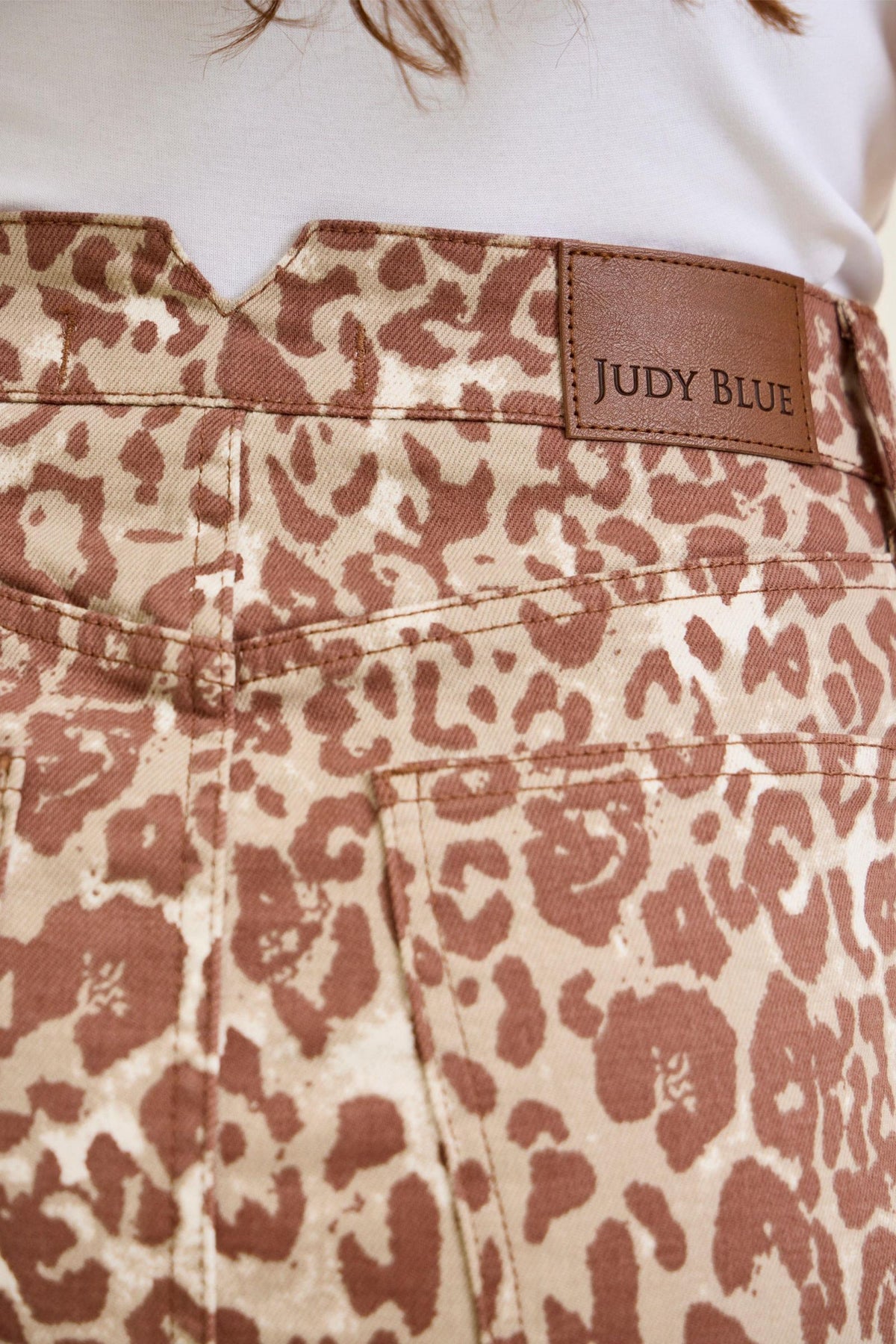 Winter Leopard Rigid Magic Judy Blue Skirt