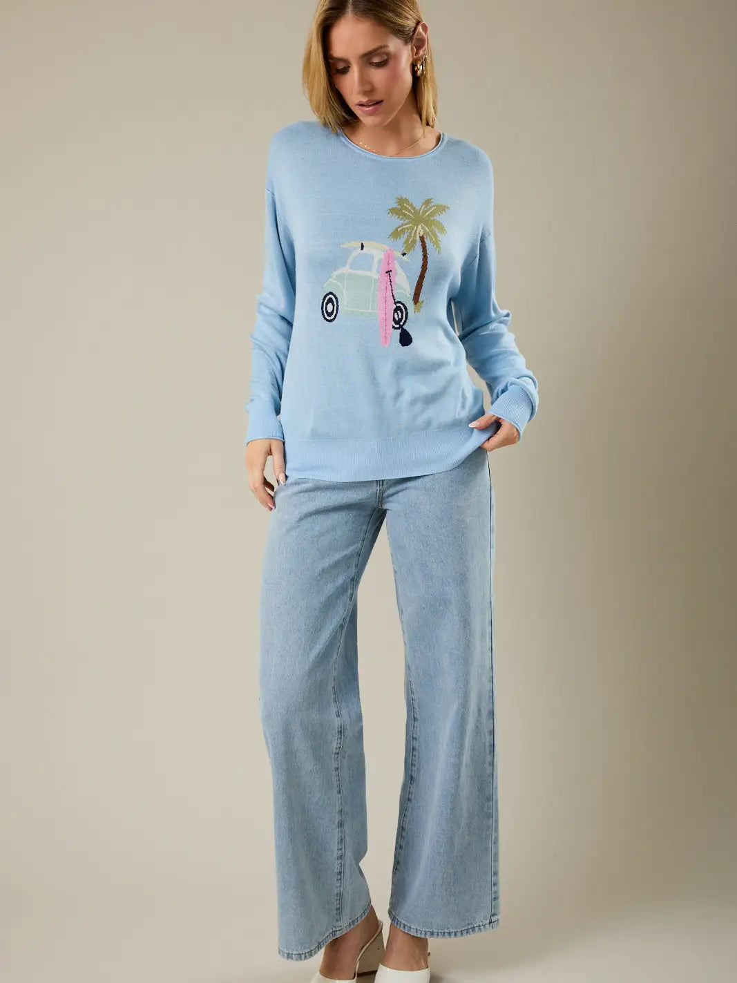 Surf Car Graphic Sweater