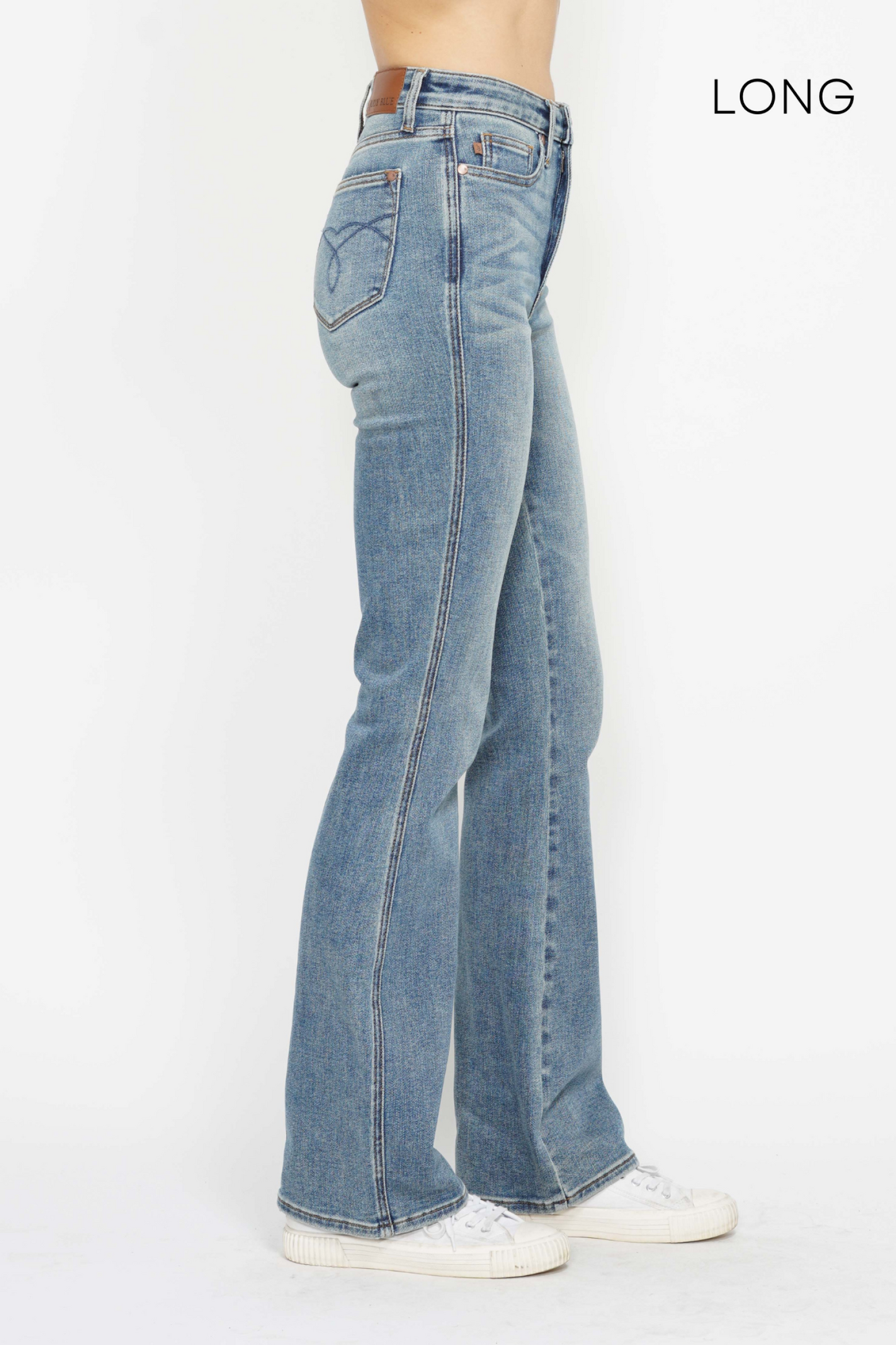 Tummy Control Long Inseam Embroidered Bootcut Judy Blue *runs small, size up