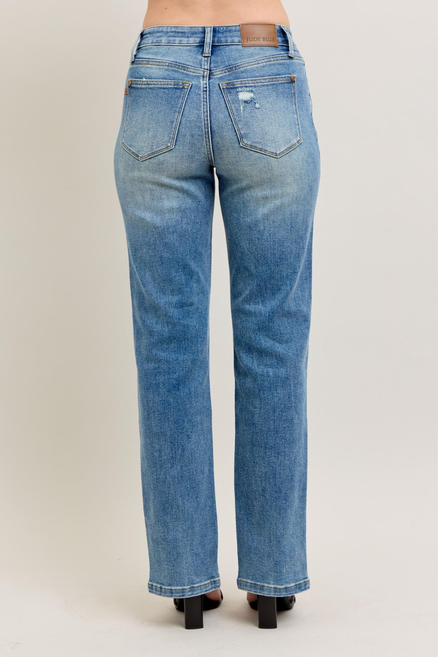 Vintage Wash Front Seam & Slit Straight Judy Blue