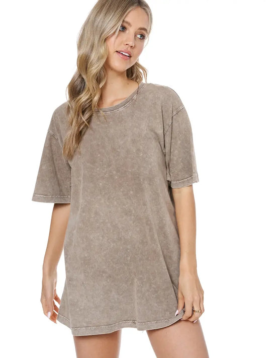 Mineral Washed Boyfriend Fit Tee 🤎