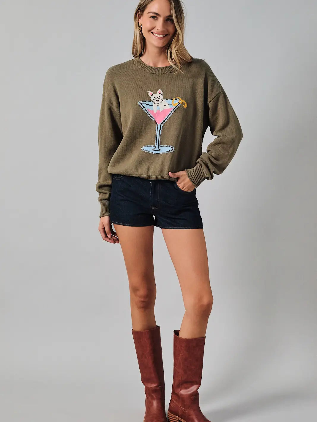 Schnauzer Dog Martini Sweater 🤎
