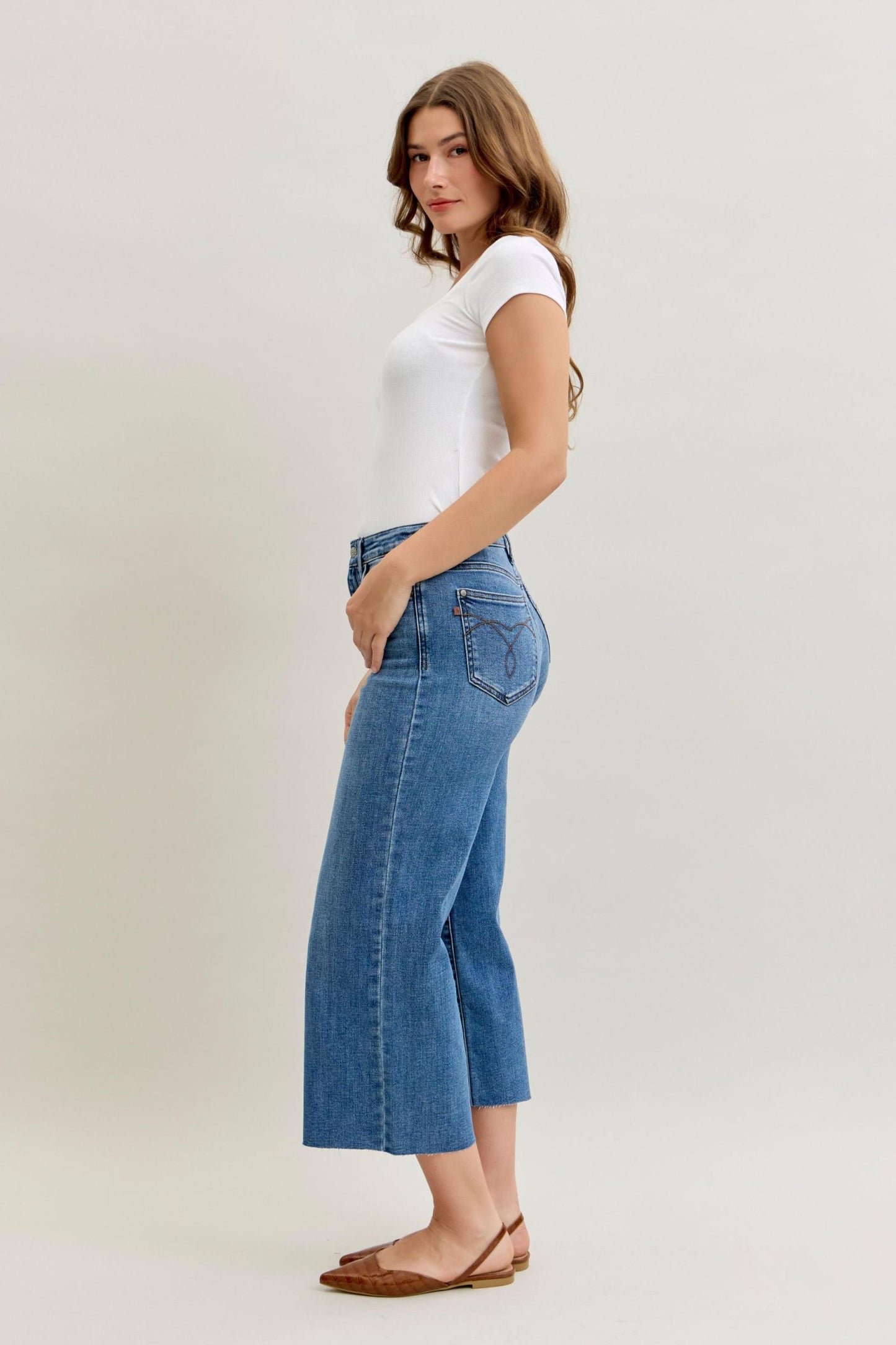 Wide Crop Classic Raw Hem Judy Blue
