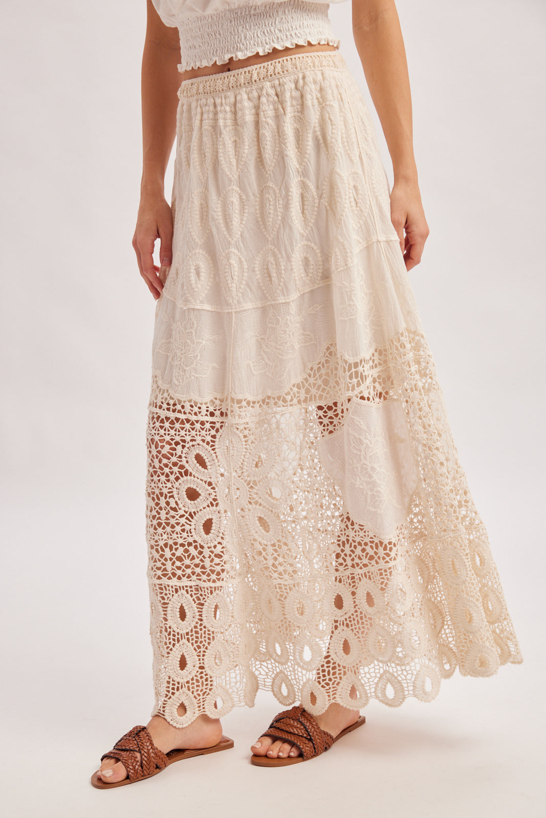 Boho Crochet Maxi Skirt With Lining 🤍