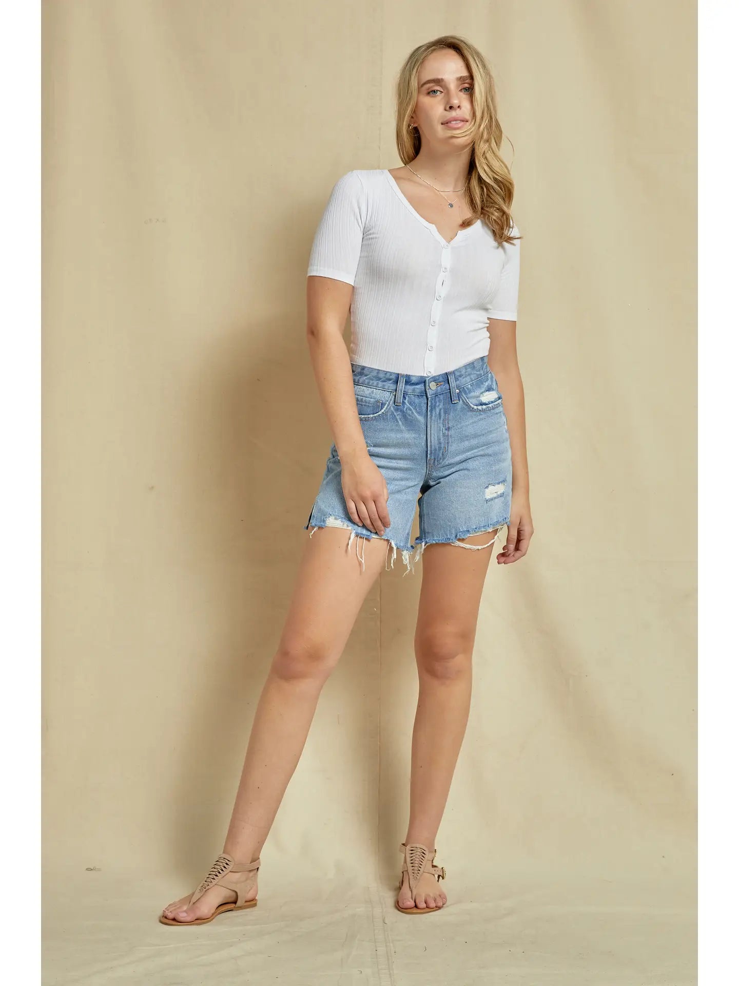 Mica Boyfriend Midi Shorts