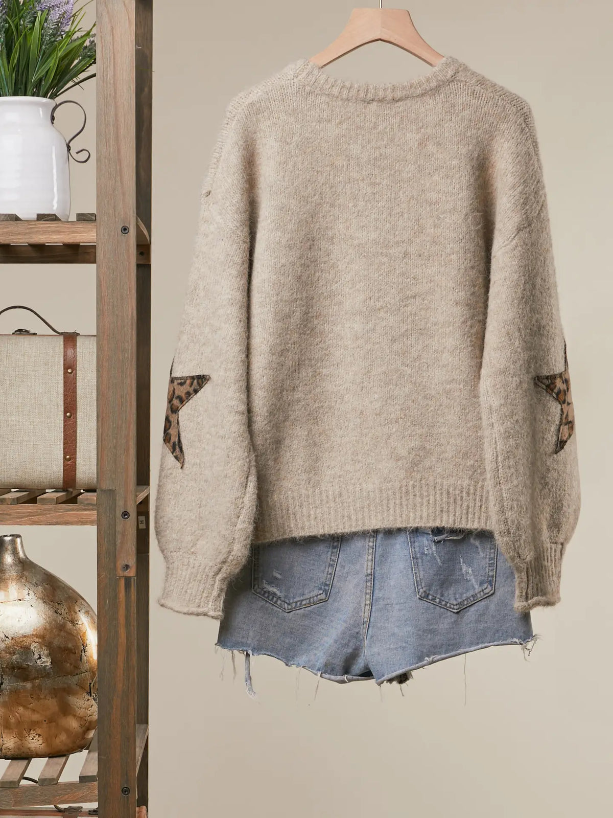 Bold Star Detail Knit Sweater