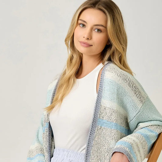 Multistripe Sweater Cardigan