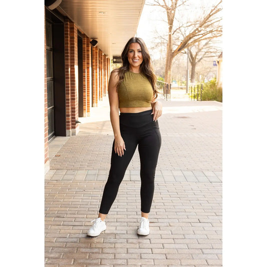 Tummy Control Full Length Leggings with Pocket