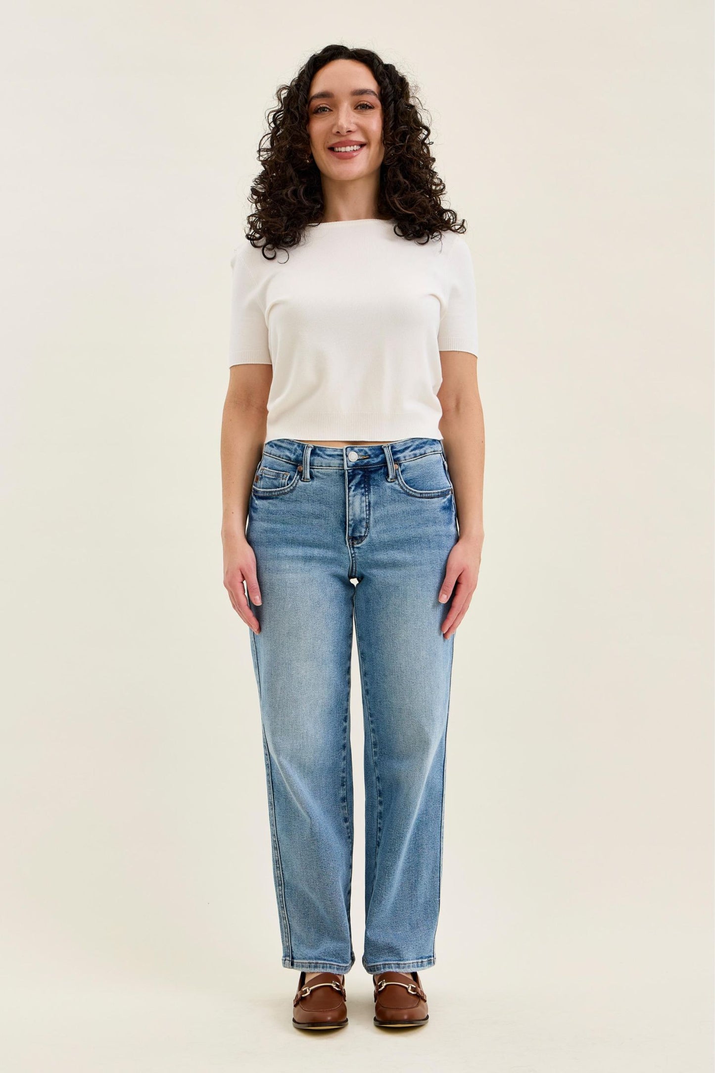 Petite Tummy Control Vintage Wash Straight Judy Blue