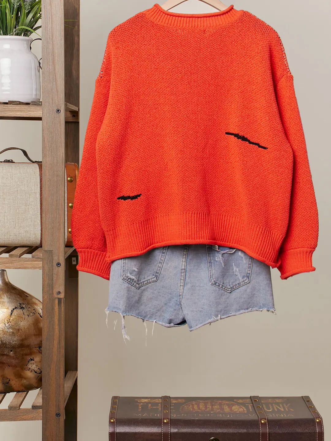 Halloween Spooky Face Ghost Knit 🧡