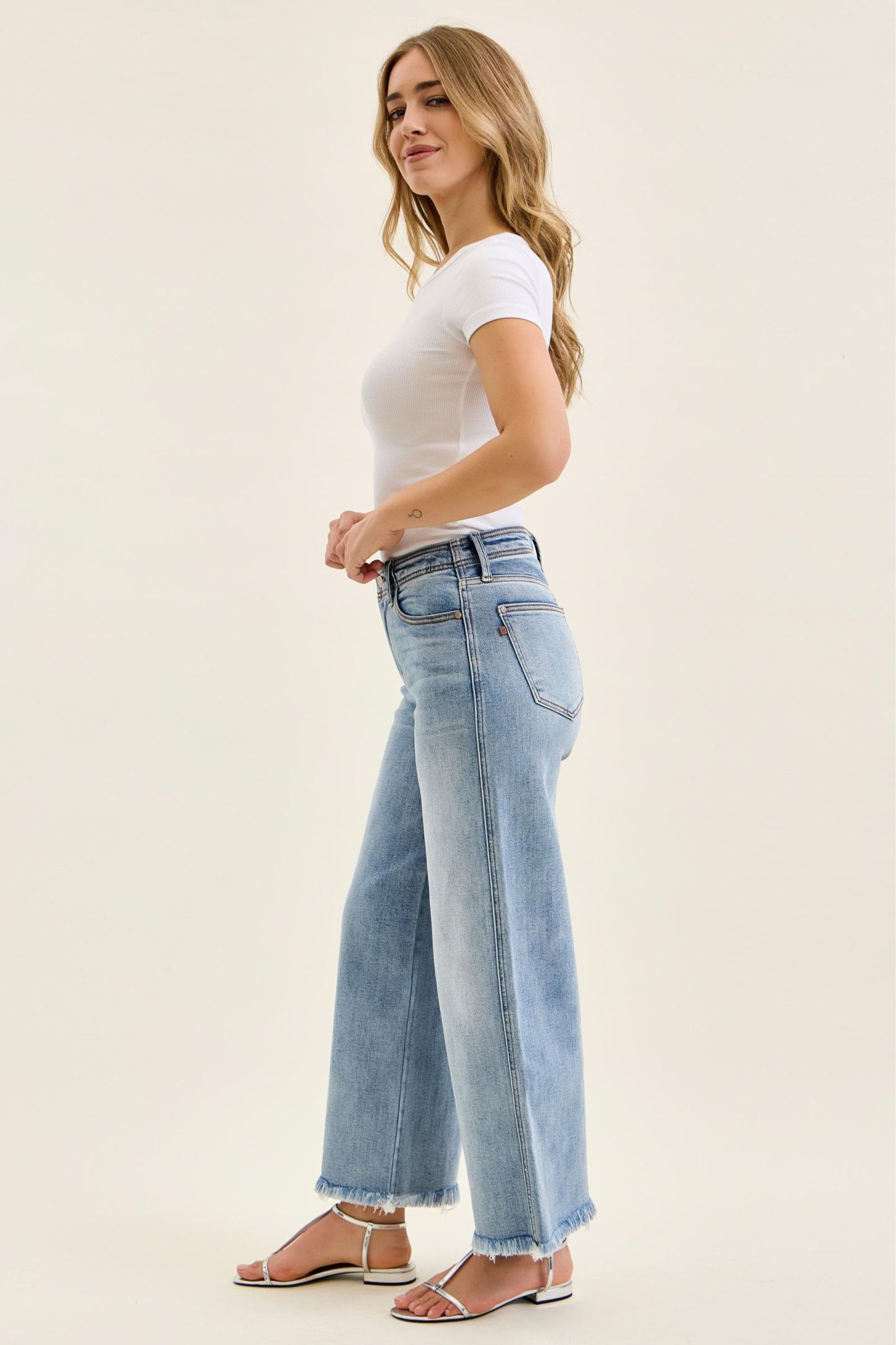 Ankle Wide Leg + Hollywood WB + Fray Hem Judy Blue