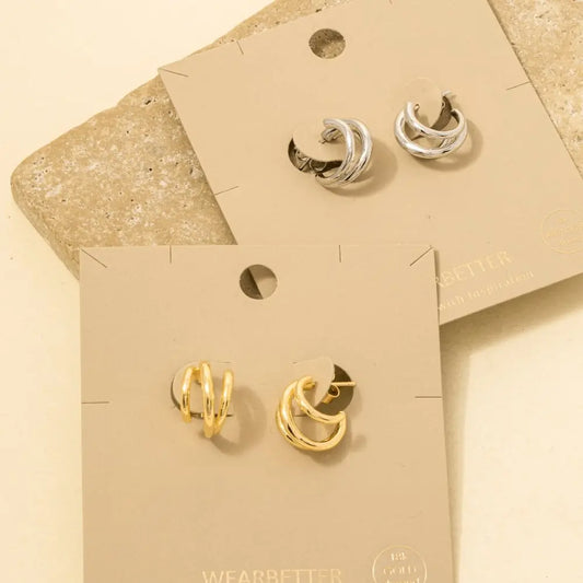 Mini Three Layered Hoop Earrings