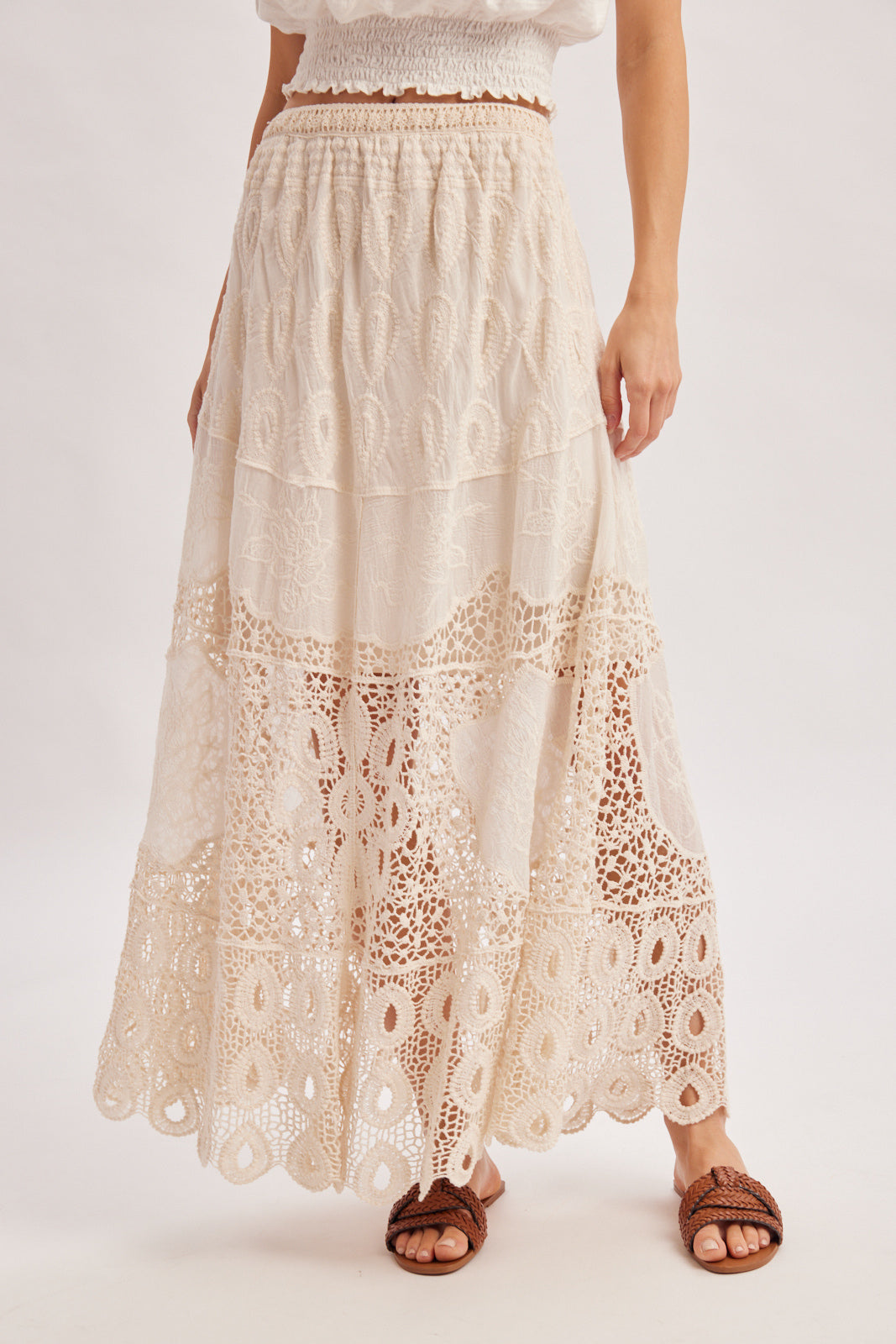Boho Crochet Maxi Skirt With Lining 🤍
