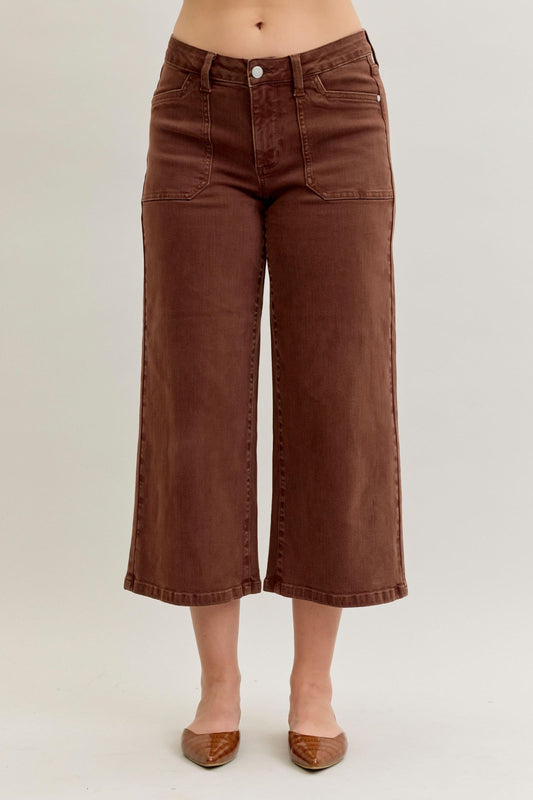 Wide Crop Garment Dyed Utility Judy Blue