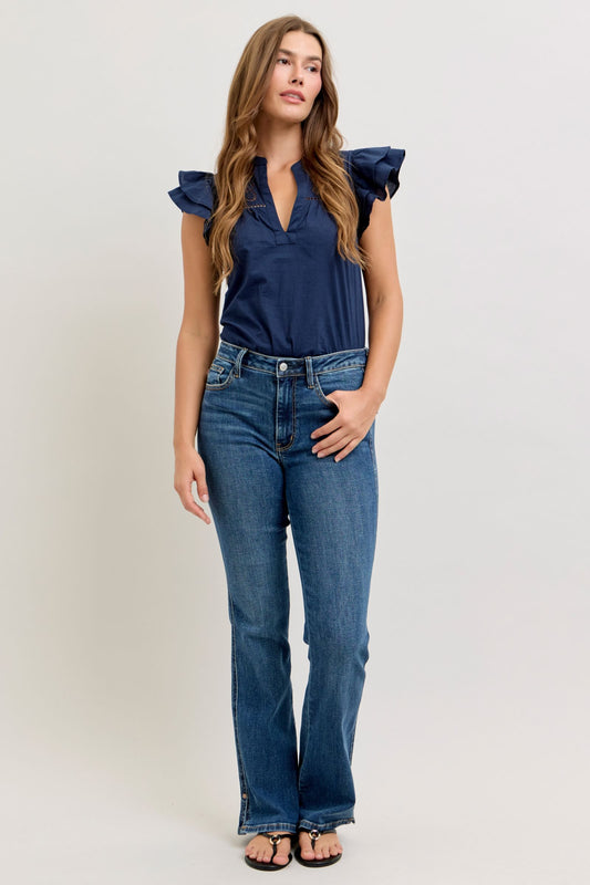 Bootcut Cell Phone Back Pkt & SLIT Judy Blue