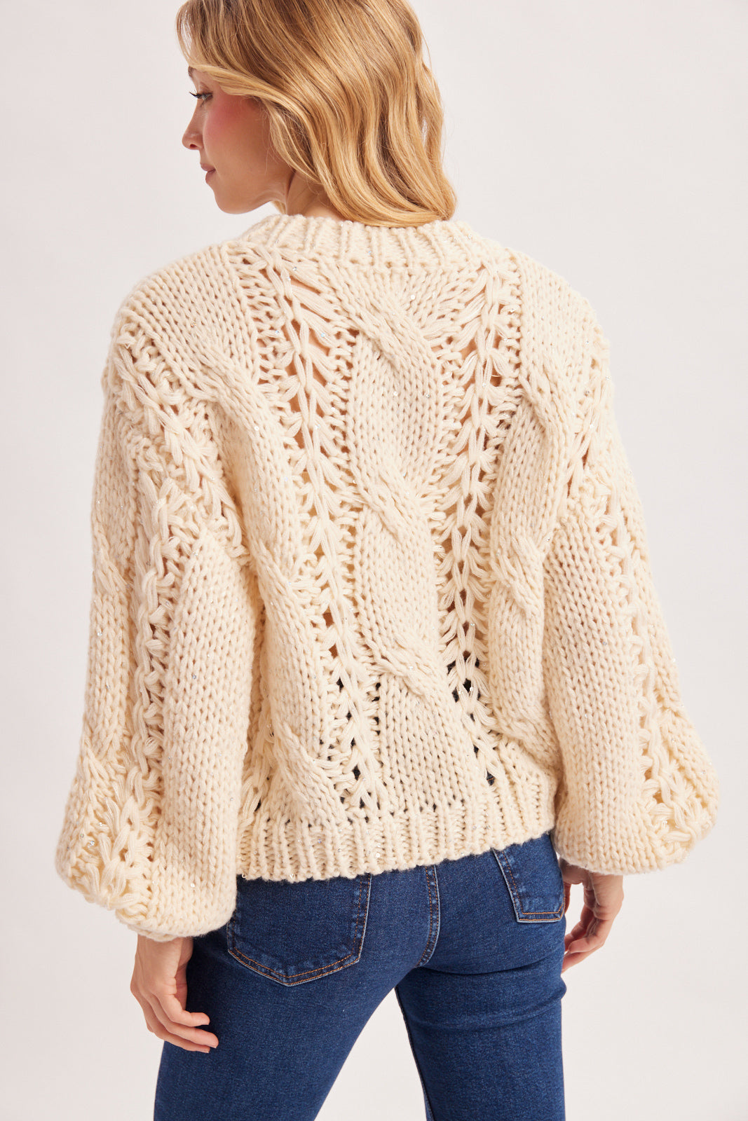 Chunky Cable Open Knit Sweater