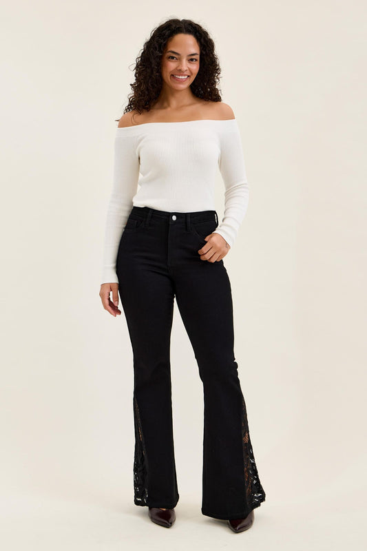 JAQUELINE Lace Hem Detail Shadow Luxe (Long Inseam)