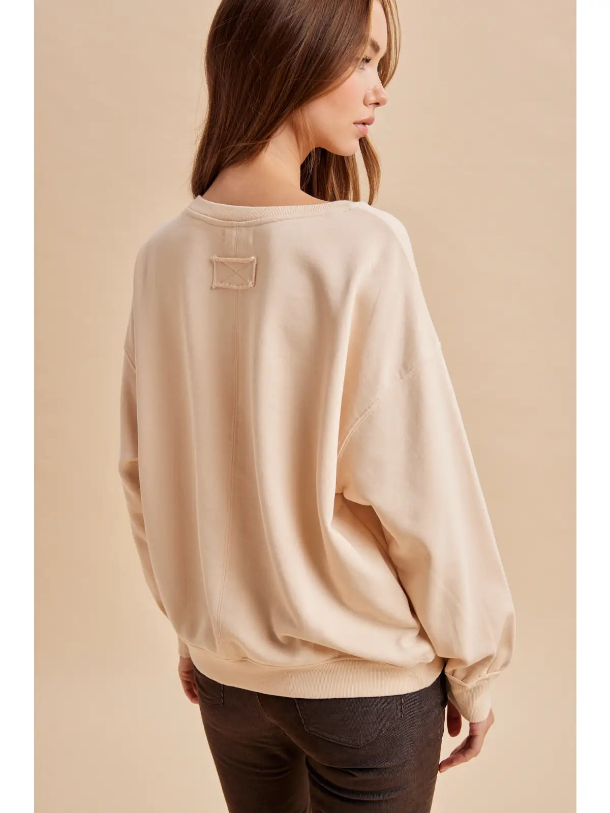Embroidered Duck Pullover (Cashew)